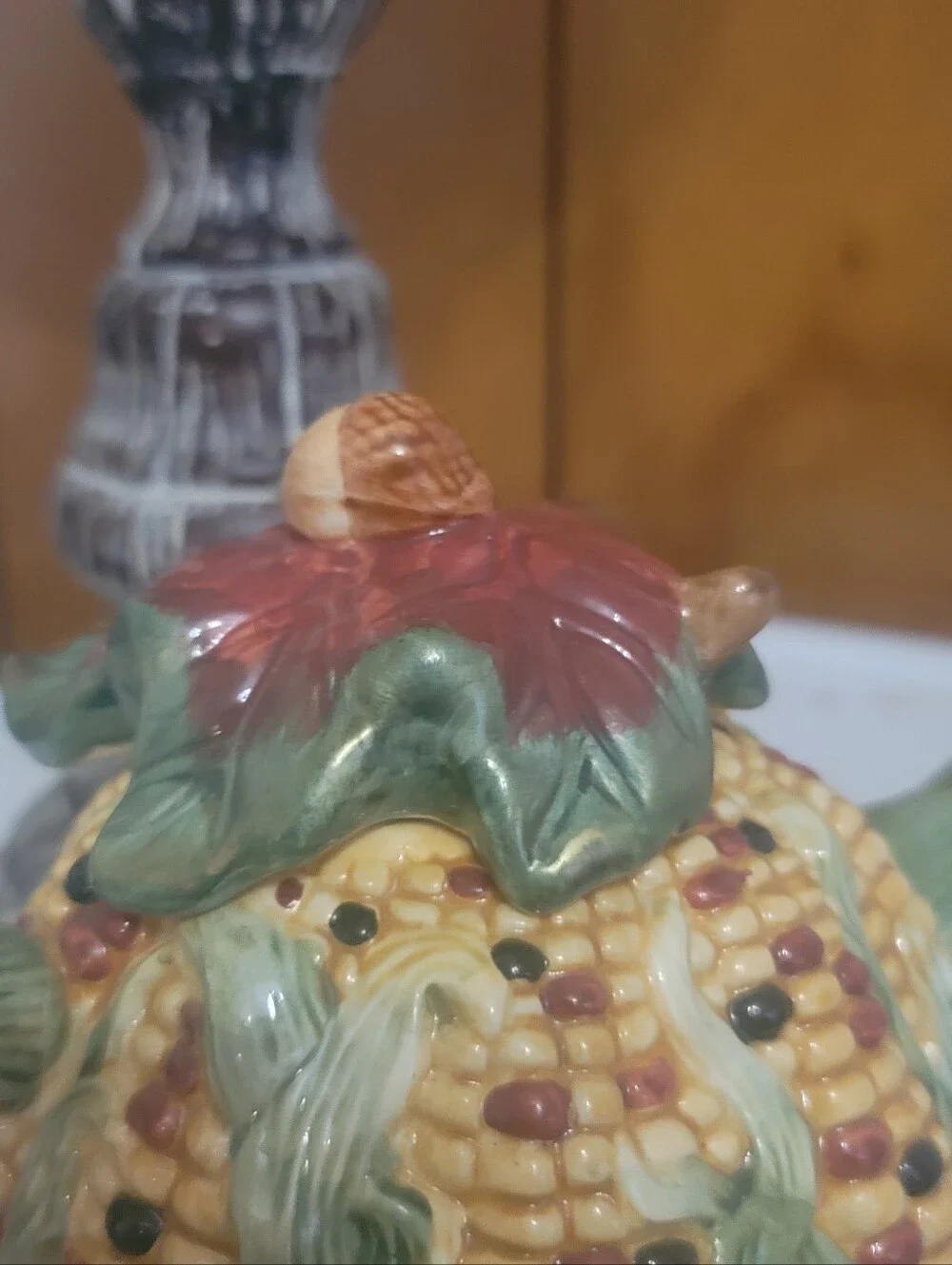 Vintage 1970s Ceramic Corn Set 7pc - 6 Corn on the Cob Dishes +  Corn Teapot
